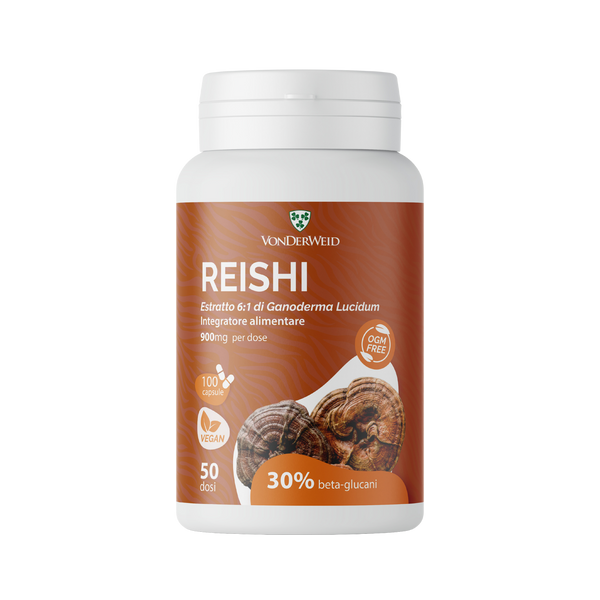 Reishi in Capsule - Integratore di Ganoderma Lucidum con 30% di Beta - Glucani