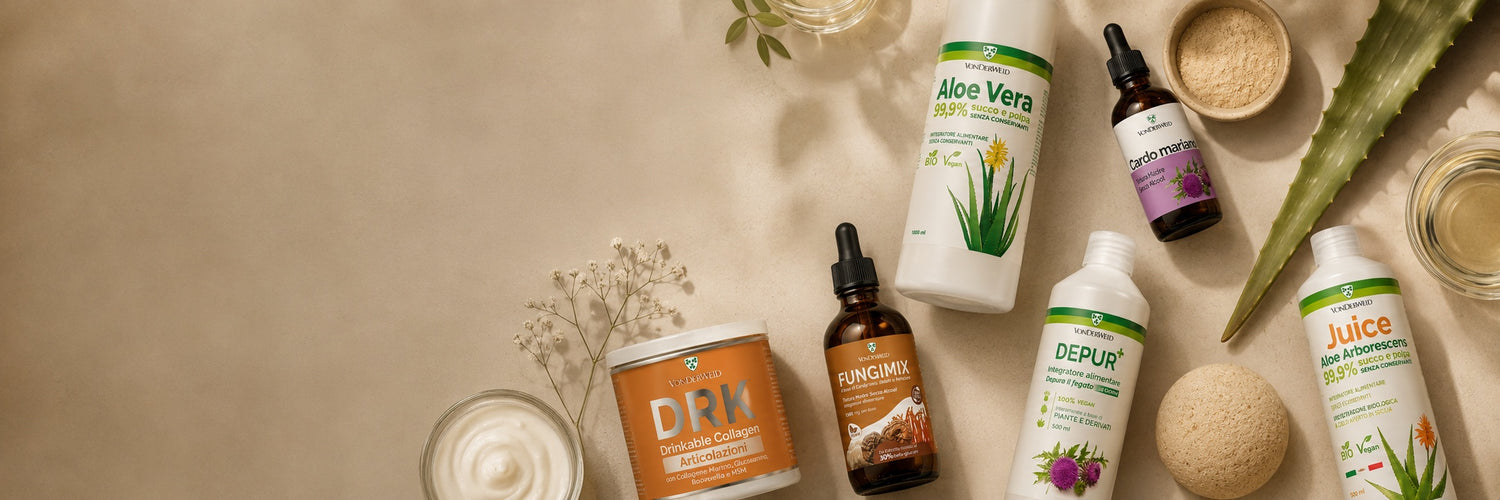 Prodotti Vonderweid per lo shop con integratori, tinture e aloe