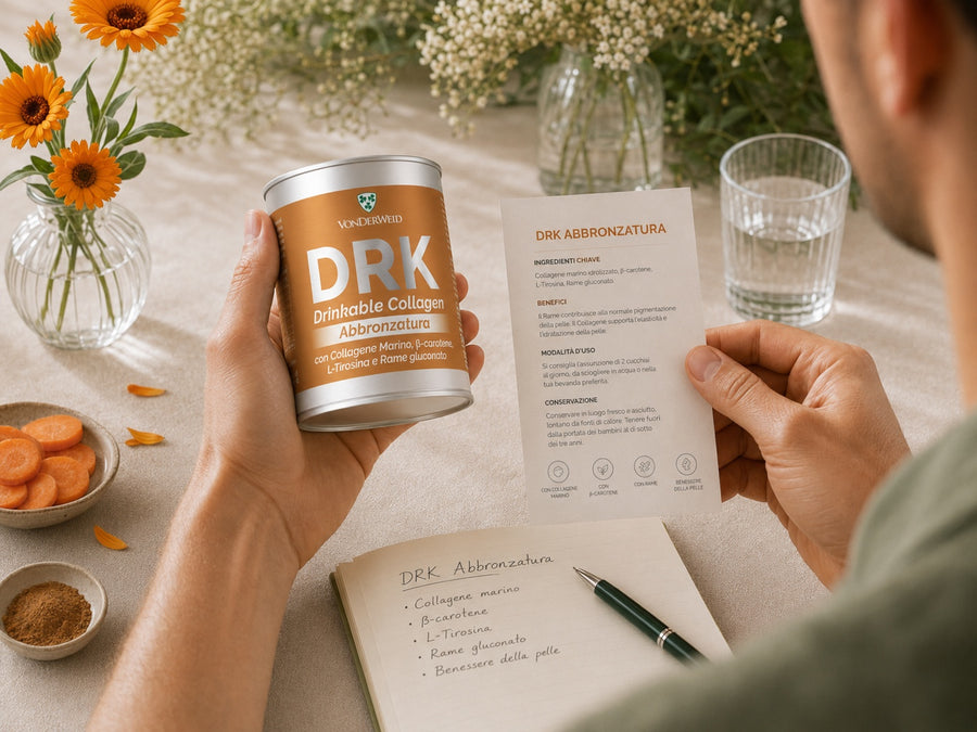 drk abbronzatura Vonderweid in mano con foglio informativo