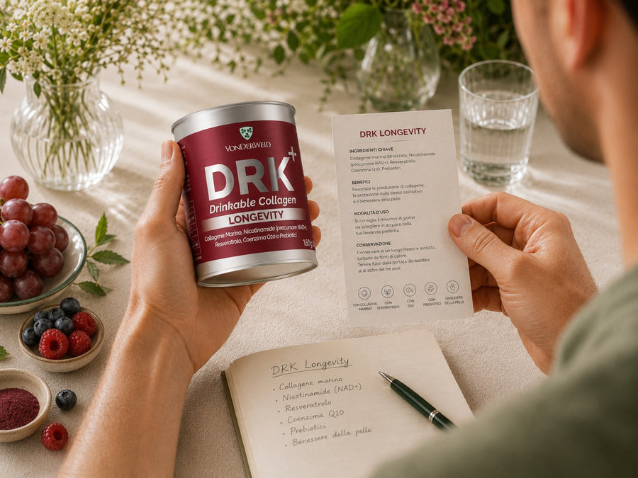 drk longevity Vonderweid in mano con foglio informativo