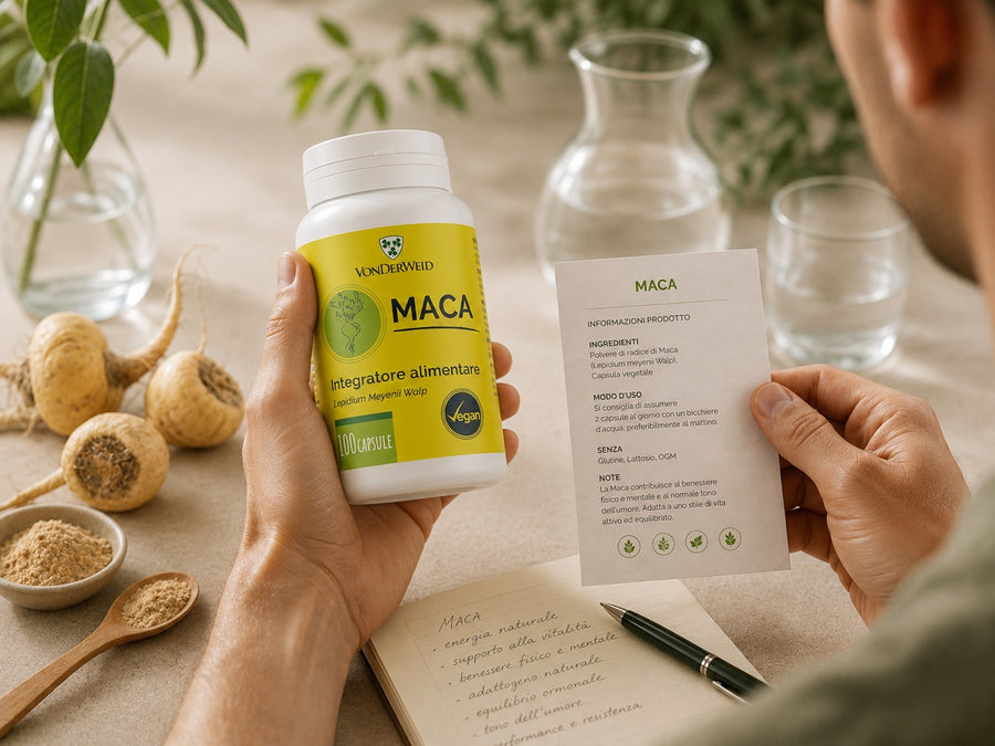 maca Vonderweid in mano con foglio informativo